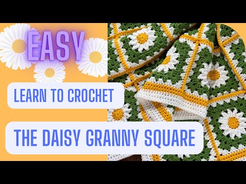 Daisy Granny Square || EASY Beginner Crochet Tutorial || Part 1