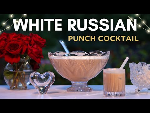 White Russian Christmas Punch 🎅 Easy Large Batch Cocktail Recipe 