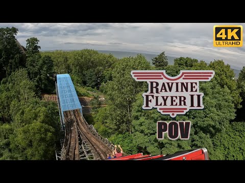Back row point of view footage of Ravine Flyer II