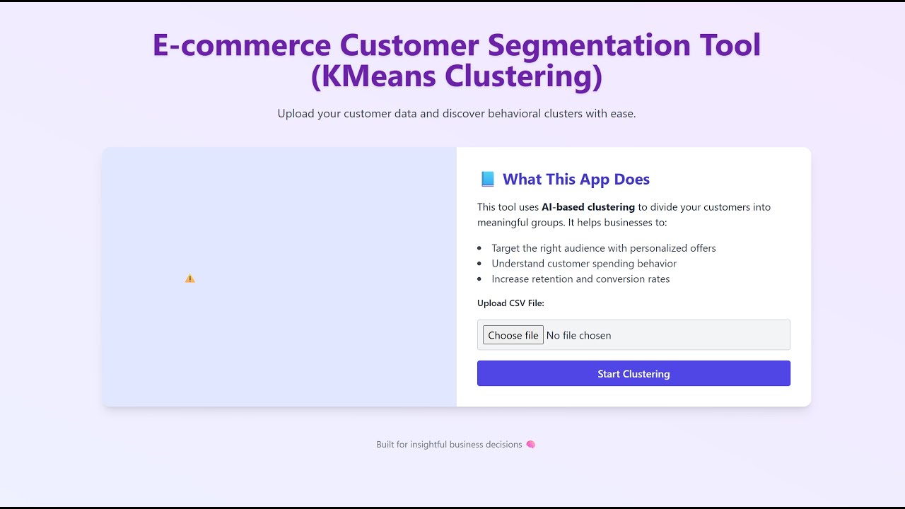 Customer Segmentation for E-commerce using KMeans (Python Flask)