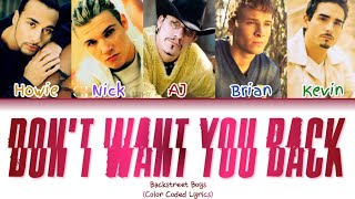 Backstreet Boys - Don&#39;t Want You Back (Color Coded Lyrics)