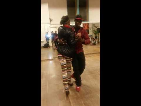 Kizomba MaNi | demo mixed level beginners class 20-1-2014 (Marvin Kallendorf & Nidia Aitatus)