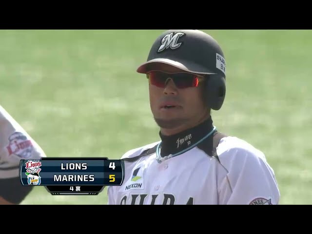 4回裏 マリーンズ・4番今江が満塁チャンスで意地の勝ち越し打!! 4点差をひっくり返す!! 2014/5/4 M-L