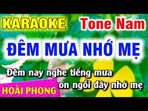 Karaoke Đêm Mưa Nhớ Mẹ Tone Nam Nhạc Sống Dể Hát | Hoài Phong Organ