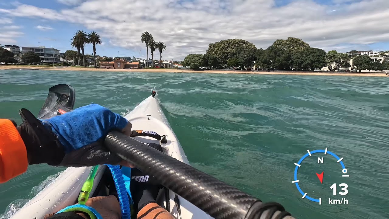 Surfski fun by the beach!