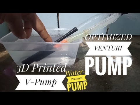 3D Printed V-Pump | Venturi Pump | Water-Powered Pump