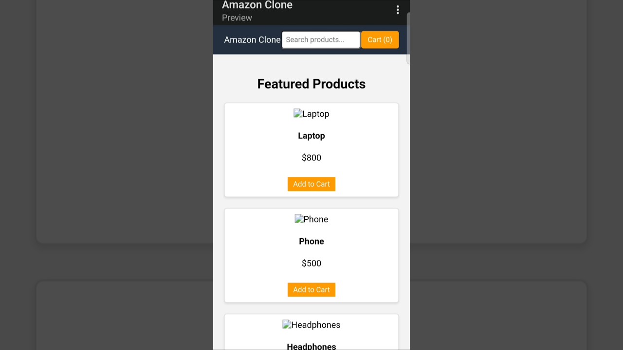 Amazon clone.  #html #css #js