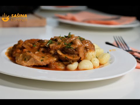 Šnicle u saftu sa šampinjonima recept - Sašina kuhinja