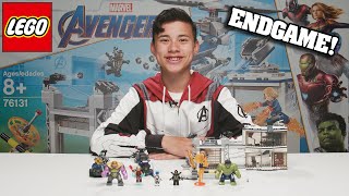 YouTube thumbnail: LEGO AVENGERS COMPOUND BATTLE!!! Marvel Avengers ENDGAME Set - Time Lapse Stop Motion
