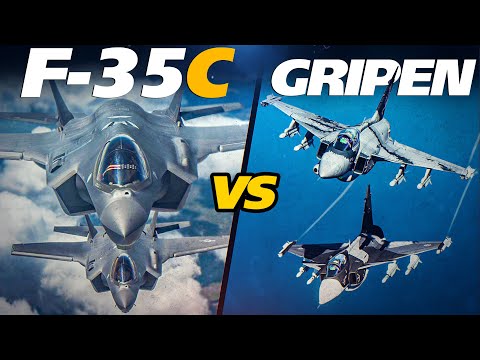 Flight of 2 Navy F-35C Lightning Vs Jas-39 Gripen | Digital Combat Simulator | DCS |