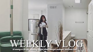 MOVING VLOG | 1st moring in the apt, broken plates, amazon packages, and home haul