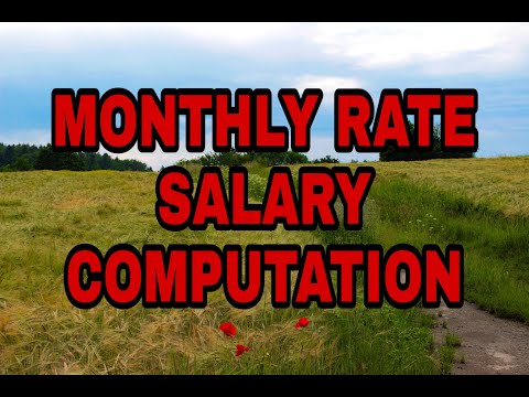 PAANO BA ANG COMPUTATION NG MONTHLY RATE SALARY / funny vino