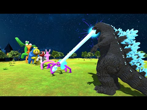 X7 Rainbow Friends Fight Heisei Godzilla - Animal Revolt Battle Simulator