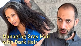 🌟 Managing Gray Hair with Dark Hair