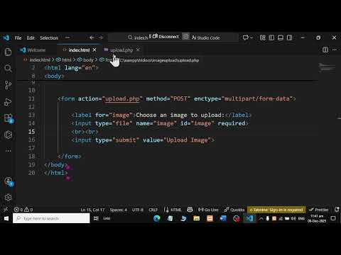 Step 04 creating upload php file and understanding Code