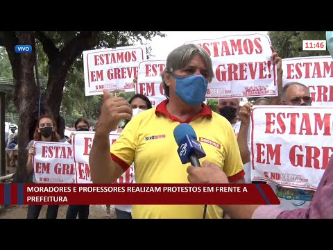 Moradores e professores realizam protestos em frente à Prefeitura 15 03 2022