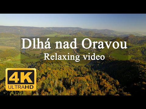 4K Dlhá nad Oravou - Slovakia - Orava. Autumn relaxing video drone. DJI Air 2S