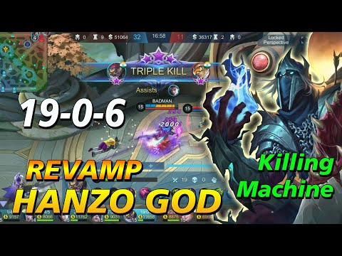 Revamp HANZO GoD |19-0-6 KDA  Non Stop kills | Badman Gaming mlbb