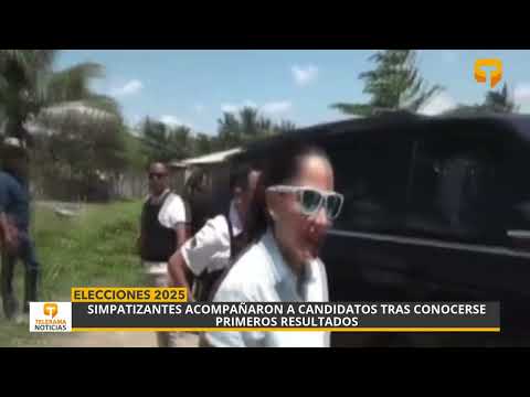 Simpatizantes acompañaron a candidatos tras conocerse primeros resultados