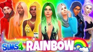 🌈BEAUTIFUL RAINBOW SIMS!😍 - Sims 4 CAS Challenge!