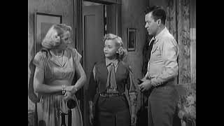 50s B &amp; W TV show catfight - One sided fight petite heroine disarms and beats elegant villainess