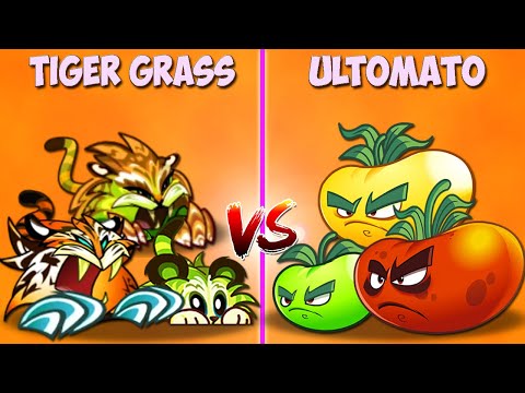 Team 3 Plants TIGER GRASS vs 3 ULTOMATO - Who Will Win? - PvZ 2 Team Plant Vs Team Plant