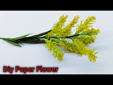 গোল্ডেনরড পেপার ফ্লাওয়ার।। How To Make Goldenrod Paper Flower।। Art's of Aurin