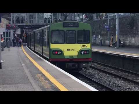 Irish Rail DART 8100 EMUs 8307+8107+8312+8112+8315+8115 depart Dún Laoghaire for Bray (14/7/17)
