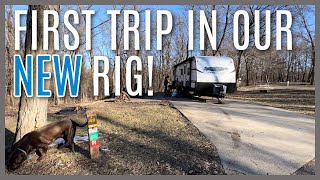 Our FIRST TRIP In The Camper! Winter Dry Camping - Babler State Park Missouri- Family Camping Rving