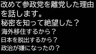 参政党を離党し、リアリズムに傾倒した理由