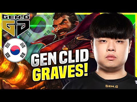 CLID DESTROYING WITH GRAVES! - GEN Clid Plays Graves Jungle vs Elise! | KR SoloQ Patch 10.22
