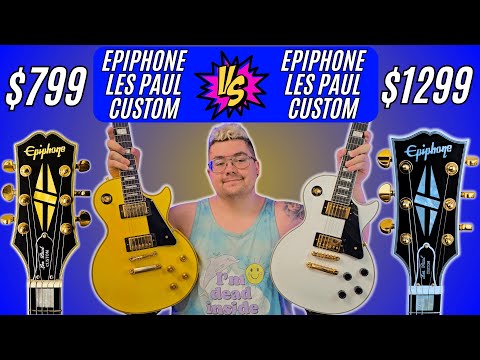 $1299 VS. $799 Epiphone Les Paul Custom Guitar Comparison!