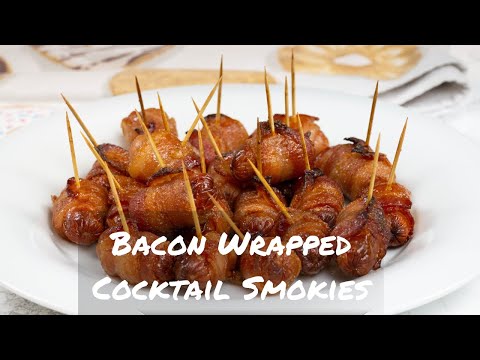 Brown Sugar Bacon Wrapped Cocktail Smokies | Fast And Easy Air Fryer Recipe