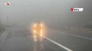 Bolu Dağı’nda Sis ve Sağanak Etkili Görüş Mesafesi 30 Metreye Düştü