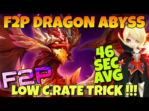 LOW C.RATE TRICK - F2P DRAGON ABYSS HARD SPEED TEAM !!! SUMMONERS WAR