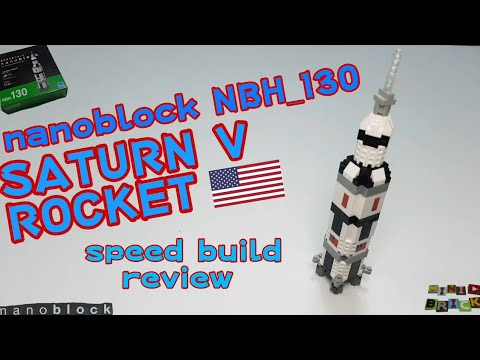 nanoblock NBH_130 | SATURN V ROCKET | Stop motion speed build review