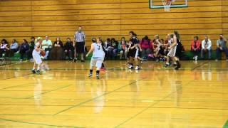 preview picture of video 'U12 T-Birds Basketball Game 3 - Centralia - Sawyer Feeds Jenna for Two'
