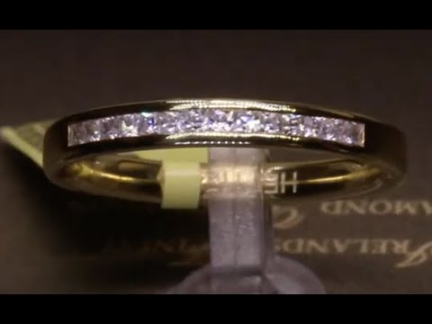 #35571 | T0.20ct | Princess Cut Channel Set Diamond Wedding Band - Set in 18ct Yellow Gold