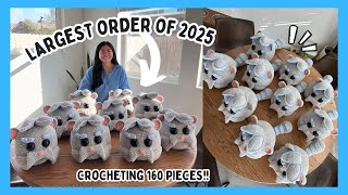 Make My LARGEST Order of 2025 With Me 🧶 Crocheting 160 Pieces in Under a Month! Crochet Studio Vlog💕