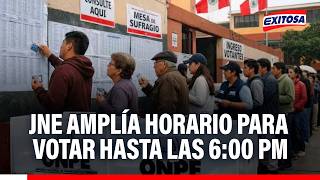 🔴🔵 JNE confirma ampliación de horario para votar hasta las 6:00 de la tarde