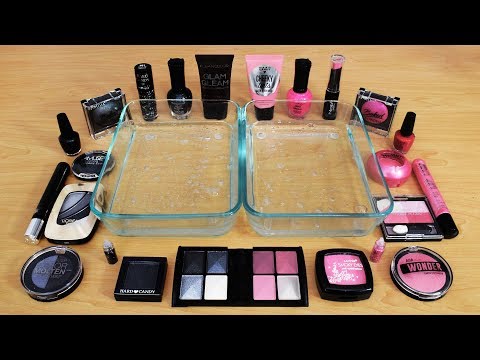 Mixing Makeup Eyeshadow Into Slime ! Black vs Pink Special Series Part 8 ! Satisfying Slime Video Video