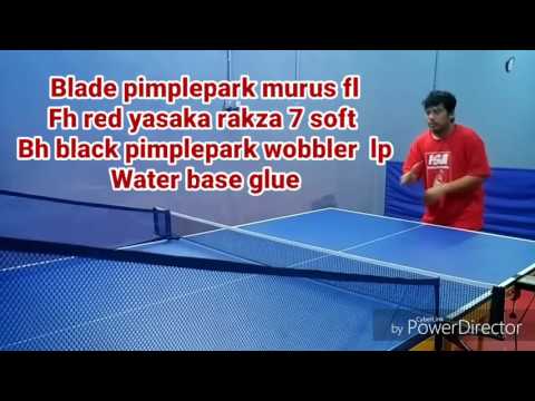 Pimplepark murus + fh red yasaka rakza 7 soft max + bh black pimplepark long pimple  wobbler ox