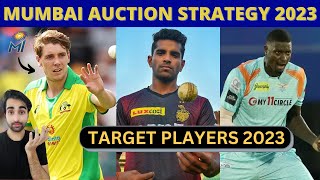 Mumbai Indians AUCTION STRATEGY and Target Players IPL 2023 Mini Auction | Stokes | Curran | Agarwal