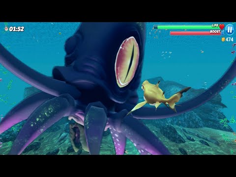 HOW TO KILL COLOSSAL SQUID BOSS WITH THE WEAKNESS SHARK (BLACKTIP REEF) - Hungry Shark World