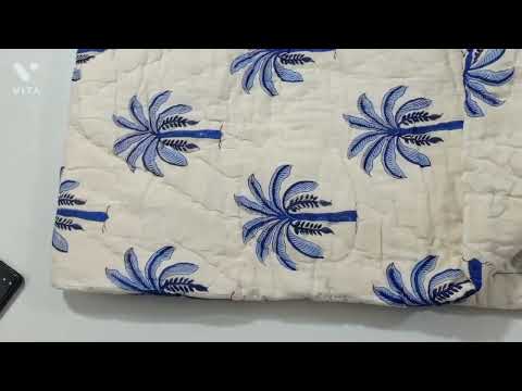 White Base Kantha Quilt