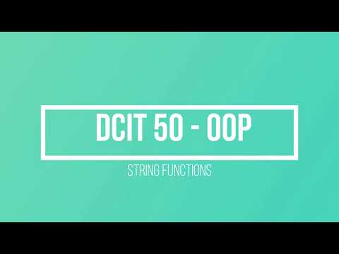 String Functions Part 1 Java Programming Dcit 50 Tagalog