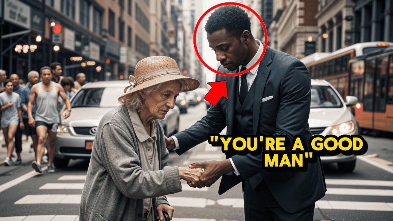 Black Young Man Helps White Elderly Lady Cross the Street, IN RETURN SHE GIVES HIM...