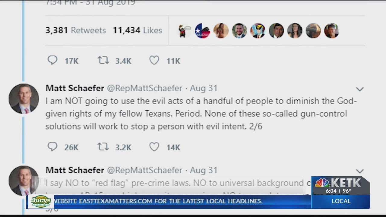 East Texas Rep. Matt Schaefer ignites firestorm with tweets touting prayer over gun control