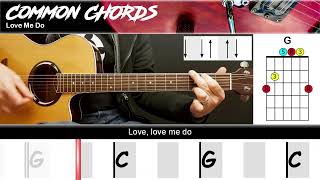 Love Me Do - The Beatles | EASY GUITAR LESSON | Scrolling Chords & Lyrics