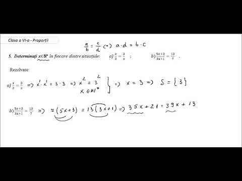 Clasa a VI-a - Proportii - ex. 5 - aflarea necunoscutei dintr-o proportie